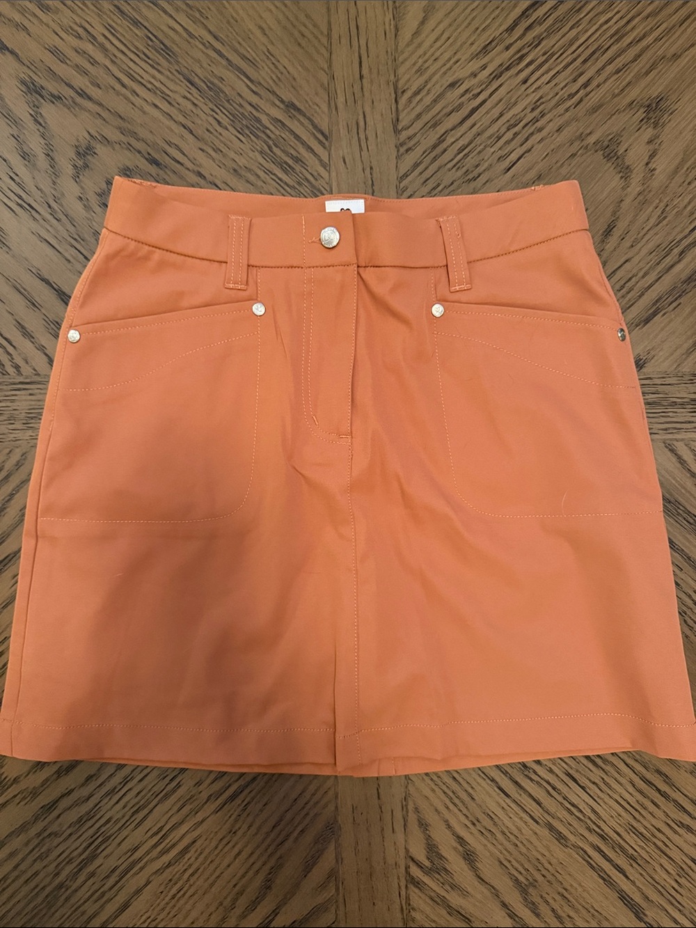 Daily Sports Coral-Brown Mini Skirt with Front Pockets